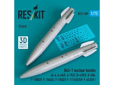 B43-1 nuclear bombs (2 pcs) (A-4, A-6A/E, A-7C/E, B-47B/E, B-58A, F-100D/F, F-104A/C, F-105D/F, F-111A/E/D/F, F-4C/D/E ) (3D Pri