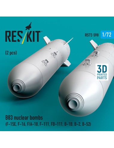 B83 nuclear bombs (2 pcs) (F-15E, F-16, F/A-18, F-111, FB-111, B-1B, B-2, B-52) (3D Printed) 