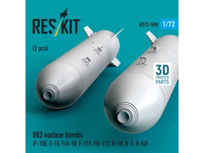 B83 nuclear bombs (2 pcs) (F-15E, F-16, F/A-18, F-111, FB-111, B-1B, B-2, B-52) (3D Printed) 