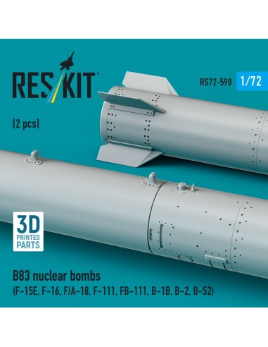 B83 nuclear bombs (2 pcs) (F-15E, F-16, F/A-18, F-111, FB-111, B-1B, B-2, B-52) (3D Printed) 