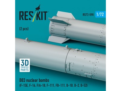 B83 nuclear bombs (2 pcs) (F-15E, F-16, F/A-18, F-111, FB-111, B-1B, B-2, B-52) (3D Printed) 