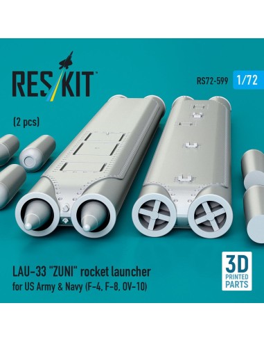 LAU-33 ZUNI rocket launcher for US Army & Navy (2 pcs) (F-4, F-8, OV-10) (3D Printed) 