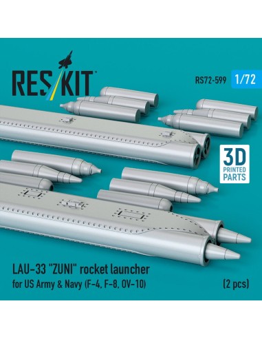 LAU-33 ZUNI rocket launcher for US Army & Navy (2 pcs) (F-4, F-8, OV-10) (3D Printed) 