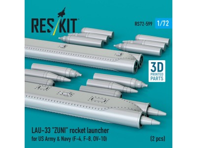 LAU-33 ZUNI rocket launcher for US Army & Navy (2 pcs) (F-4, F-8, OV-10) (3D Printed) 
