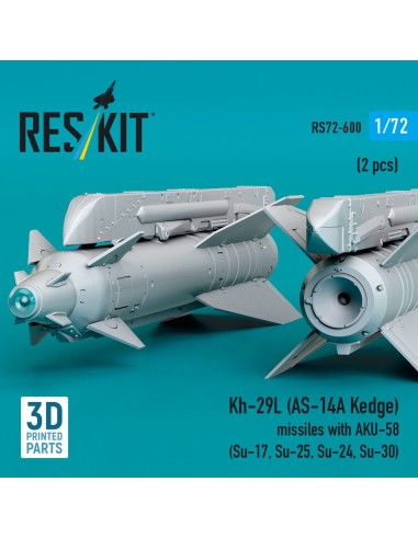 Kh-29L (AS-14A Kedge) missiles with AKU-58 (2 pcs) (Su-17, Su-25,Su-24, Su-30) (3D Printed) 