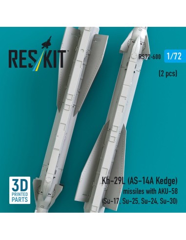 Kh-29L (AS-14A Kedge) missiles with AKU-58 (2 pcs) (Su-17, Su-25,Su-24, Su-30) (3D Printed) 
