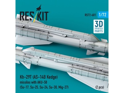 Kh-29T (AS-14B Kedge) missiles with AKU-58 (2 pcs) Su-17, Su-25,Su-24, Su-30, Mig-27 (3D Printed) 