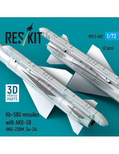Kh-58U missiles with AKU-58 (2 pcs) (MiG-25BM, Su-24) (3D Printed) 