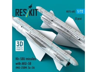 Kh-58U missiles with AKU-58 (2 pcs) (MiG-25BM, Su-24) (3D Printed) 