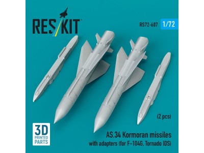 AS.34 Kormoran missiles with adapters (2 pcs) (for F-104G, Tornado IDS) (3D Printed) 