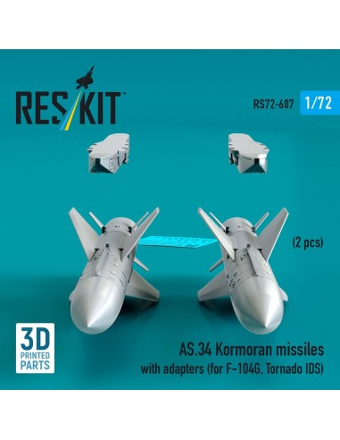 AS.34 Kormoran missiles with adapters (2 pcs) (for F-104G, Tornado IDS) (3D Printed) 