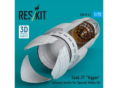 Saab 37 Viggen exhaust nozzle for Special Hobby kit (3D Printed) 