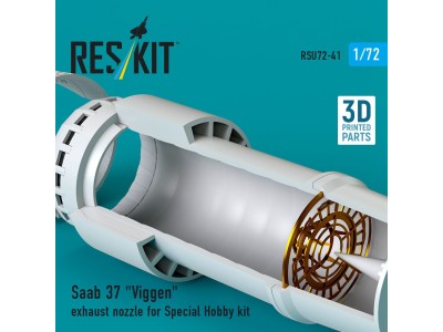 Saab 37 Viggen exhaust nozzle for Special Hobby kit (3D Printed) 