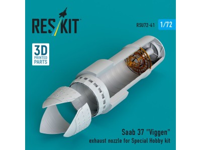 Saab 37 Viggen exhaust nozzle for Special Hobby kit (3D Printed) 