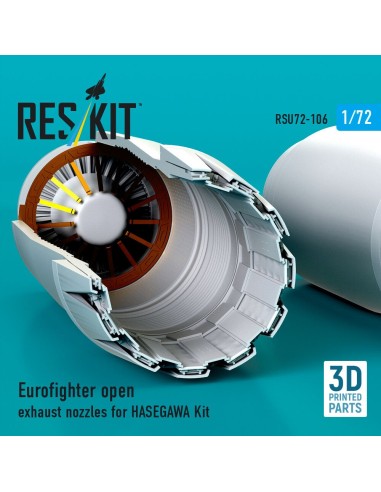Eurofighter open exhaust nozzles for Hasegawa kit (3D Printed) 