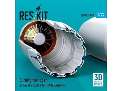 Eurofighter open exhaust nozzles for Hasegawa kit (3D Printed) 