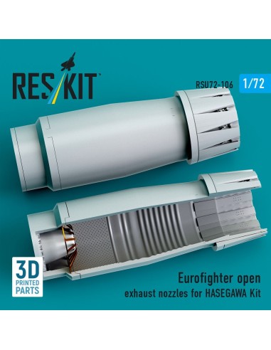 Eurofighter open exhaust nozzles for Hasegawa kit (3D Printed) 