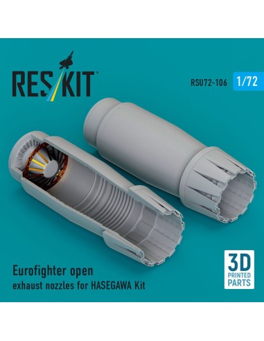 Eurofighter open exhaust nozzles for Hasegawa kit (3D Printed) 