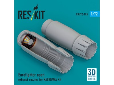 Eurofighter open exhaust nozzles for Hasegawa kit (3D Printed) 