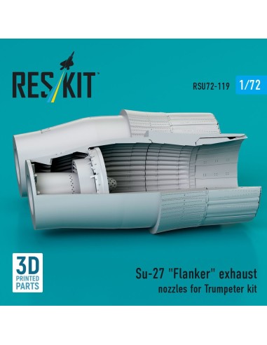 Su-27 Flanker exhaust nozzles for Trumpeter kit (3D Printed) 