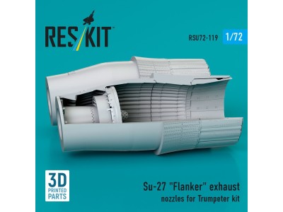 Su-27 Flanker exhaust nozzles for Trumpeter kit (3D Printed) 