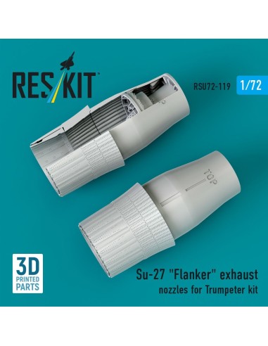 Su-27 Flanker exhaust nozzles for Trumpeter kit (3D Printed) 