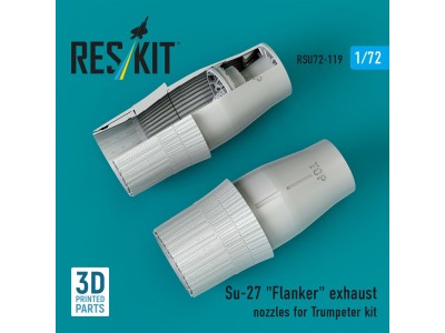Su-27 Flanker exhaust nozzles for Trumpeter kit (3D Printed) 
