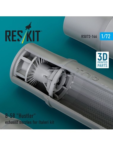 B-58 Hustler exhaust nozzles for Italeri kit (3D Printed) 