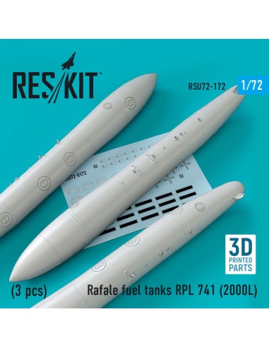 Rafale fuel tanks RPL 741 (2000L) (3 pcs) (3D Printed) 