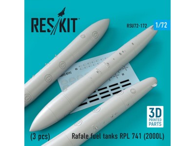 Rafale fuel tanks RPL 741 (2000L) (3 pcs) (3D Printed) 