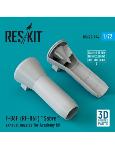 F-86F (RF-86F) Sabre exhaust nozzles for Academy kit (3D Printed) 