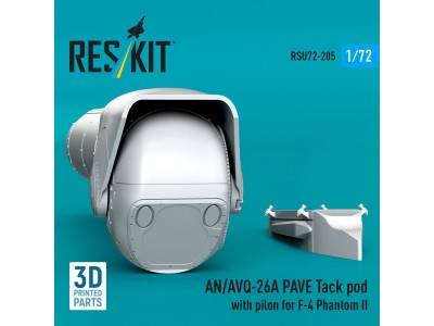 AN/AVQ-26A PAVE Tack pod with pylon for F-4 Phantom II (3D Printed) 
