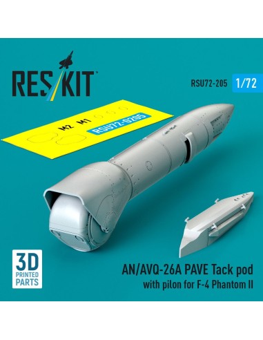AN/AVQ-26A PAVE Tack pod with pylon for F-4 Phantom II (3D Printed) 