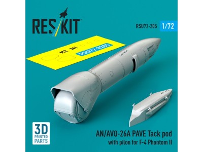 AN/AVQ-26A PAVE Tack pod with pylon for F-4 Phantom II (3D Printed) 
