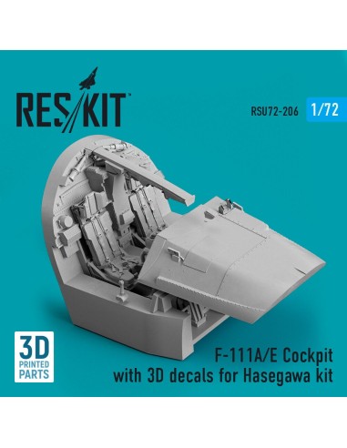 F-111A/E Cockpit with 3D decals for Hasegawa kit (3D Printed) 