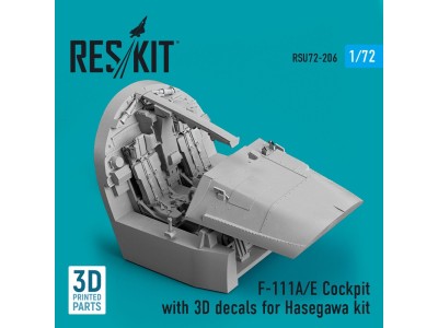 F-111A/E Cockpit with 3D decals for Hasegawa kit (3D Printed) 