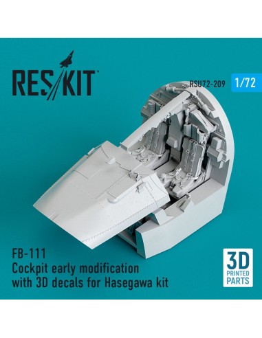 FB-111 Cockpit early modification with 3D decals for Hasegawa kit (3D Printed) 