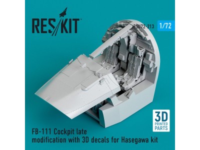 FB-111 Cockpit late modification with 3D decals for Hasegawa kit (3D Printed) 