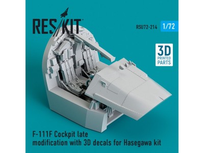F-111F Cockpit late modification with 3D decals for Hasegawa kit (3D Printed) 