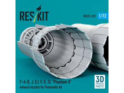 F-4 (E, J, EJ, F, G, S) Phantom II exhaust nozzles for Finemolds kit (3D Printed) 