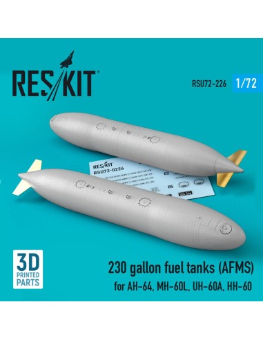 230 gallon fuel tanks (AFMS) for AH-64, MH-60L, UH-60A, HH-60 (2 pcs) (3D Printed) 
