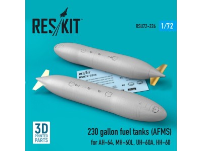 230 gallon fuel tanks (AFMS) for AH-64, MH-60L, UH-60A, HH-60 (2 pcs) (3D Printed) 