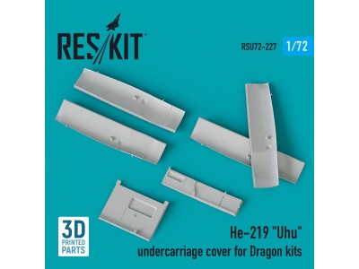 He-219 Uhu undercarriage covers for Dragon kit (3D Printed) 