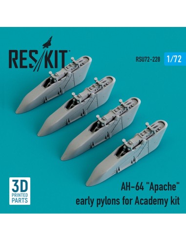 AH-64 Apache early pylons for Academy kit (3D Printed) 