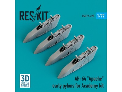 AH-64 Apache early pylons for Academy kit (3D Printed) 