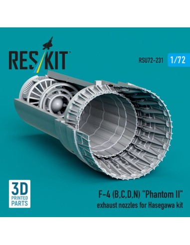F-4 (B, C, D, N) Phantom II exhaust nozzles for Hasegawa kit (3D Printed) 