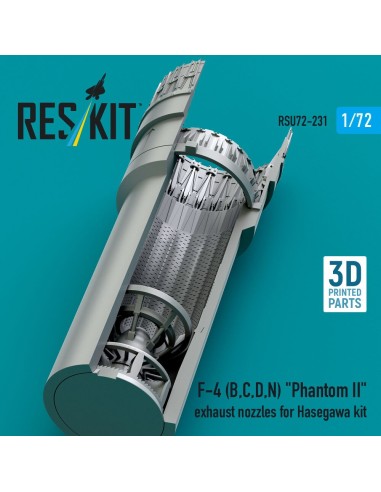 F-4 (B, C, D, N) Phantom II exhaust nozzles for Hasegawa kit (3D Printed) 