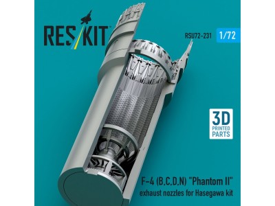 F-4 (B, C, D, N) Phantom II exhaust nozzles for Hasegawa kit (3D Printed) 