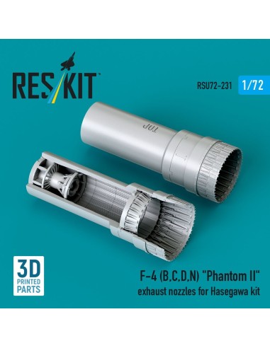 F-4 (B, C, D, N) Phantom II exhaust nozzles for Hasegawa kit (3D Printed) 