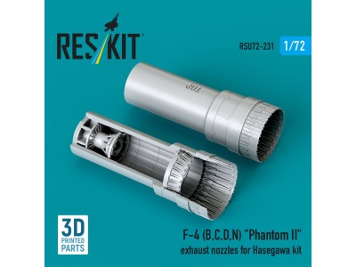 F-4 (B, C, D, N) Phantom II exhaust nozzles for Hasegawa kit (3D Printed) 